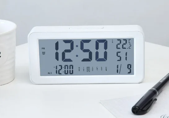 New Arrival Desktop LCD Clock Backlight Snooze Mute Calendar Desktop Electronic Backlight Table Digital Alarm Clock