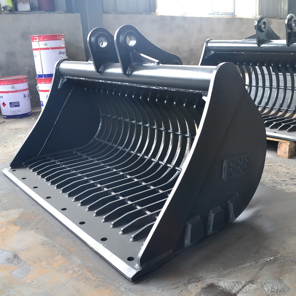 Customized Screening Sieve Bucket for Excavator Loader Backhoe Hydraulic Rotating Screen Skeleton Bucket for Sale
