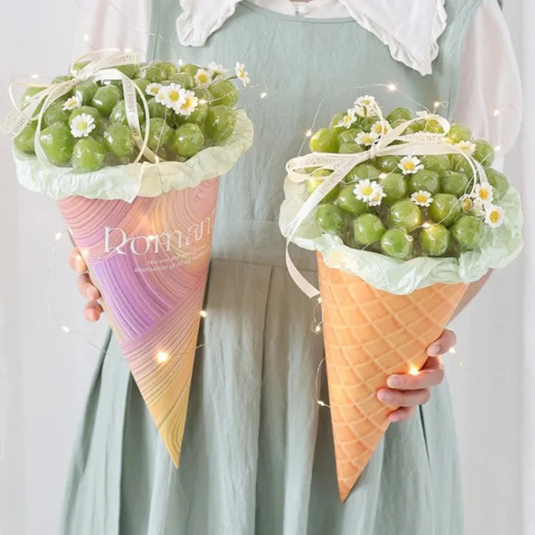 Ice Cream Holder Cone Flowers Wrapping Paper Gift Packaging Paper Flower  Cones Bouquet Wedding Decoration Florist Supplies Y0712 From Mengqiqi09,  $14.42