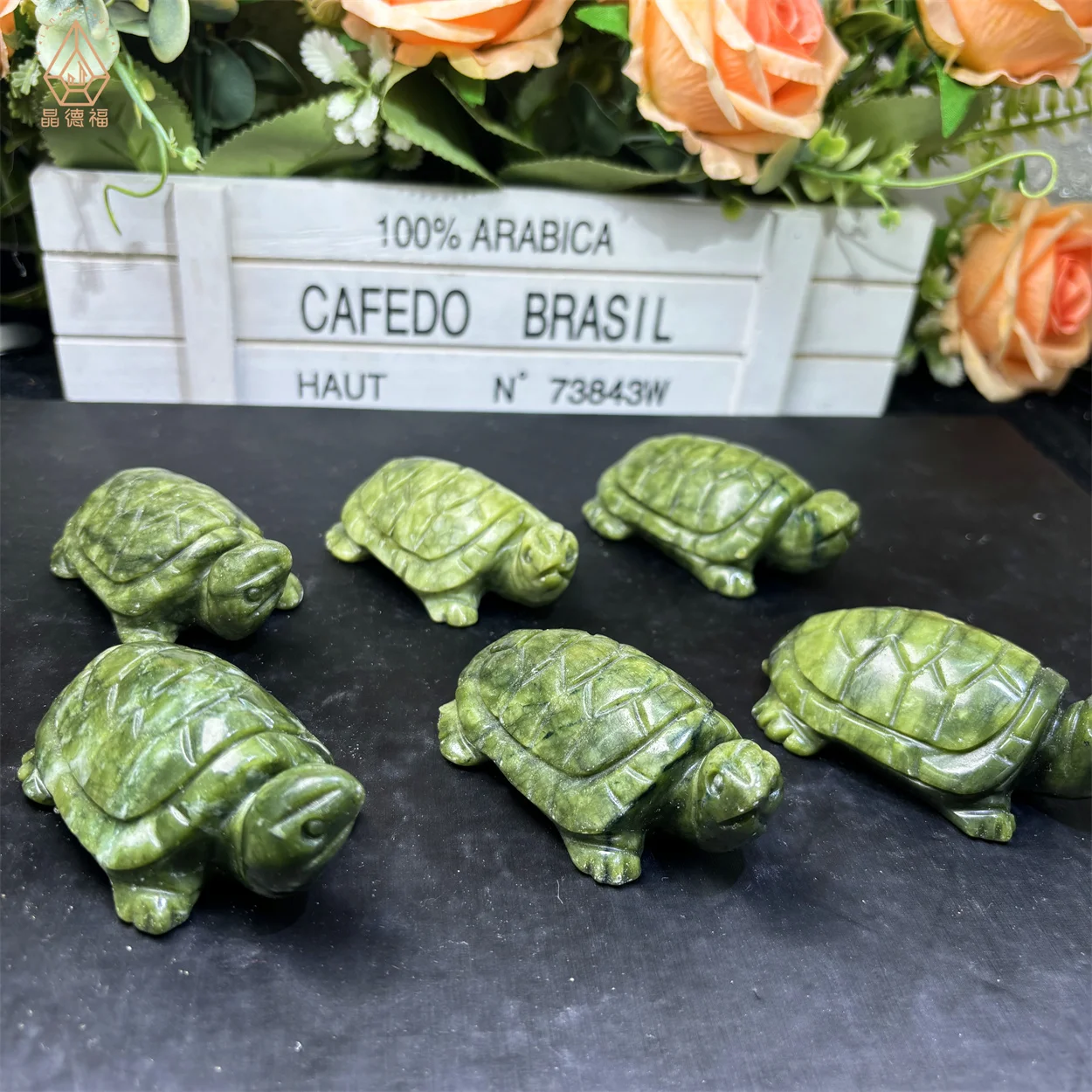 Factory Natural Factory Hand Carving Crystal Crafts Xiuyu Jade Tortoise Crystal Carvings Animals Turtle for Gift