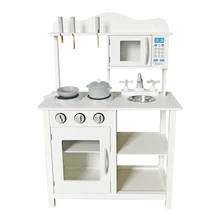 MU High fine quality solid wood play white kitchen sets toy