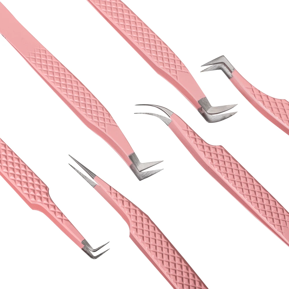 Wimpernverlängerungs-Pinzettenset – 2 Edelstahl-Pinzetten (gerade & Gebogen) Für Präzises Arbeiten