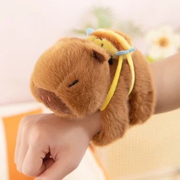 Capybara Stuffed Toy Cute Super Soft Circle Doll Strawberry Plush Gift for Girls Birthday PP Filled Snap Closure in Box