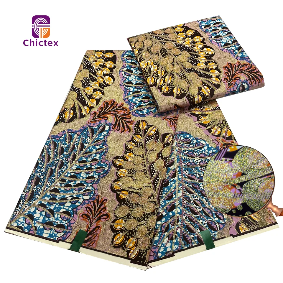 Nouvelle arrivée 100% coton Super Glitter Wax Grand Super Gold