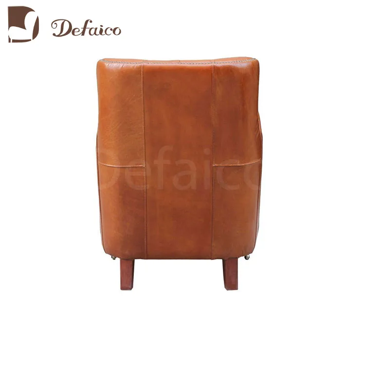 Latest Arrival Top Grain Leather Chair Wood Frame Leisure Chair For
