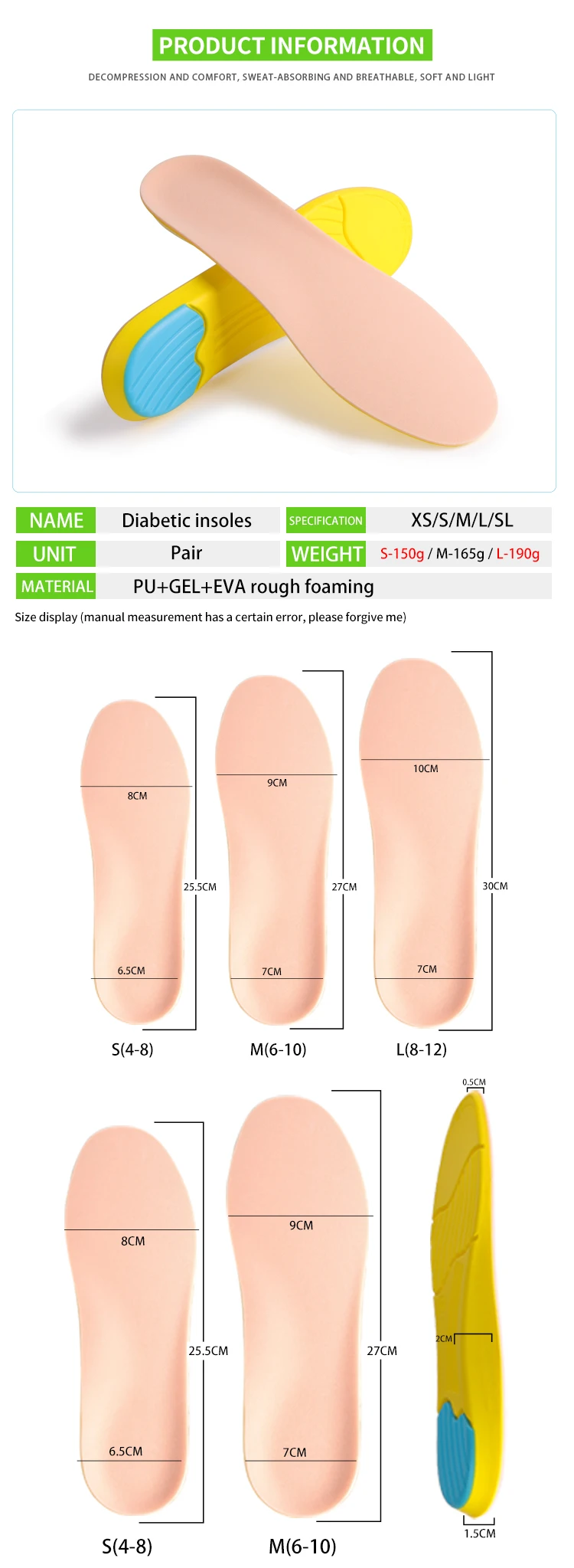 99insole Arch Support Diabetic Foot Care Dual Density Diabetic Insoles Sports & Comfort Insoles
