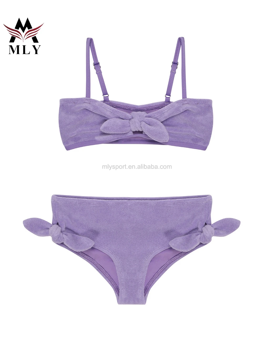 12 Year Old Girl Bikini Towel Fabric Tie Front Bikini Child Bathing