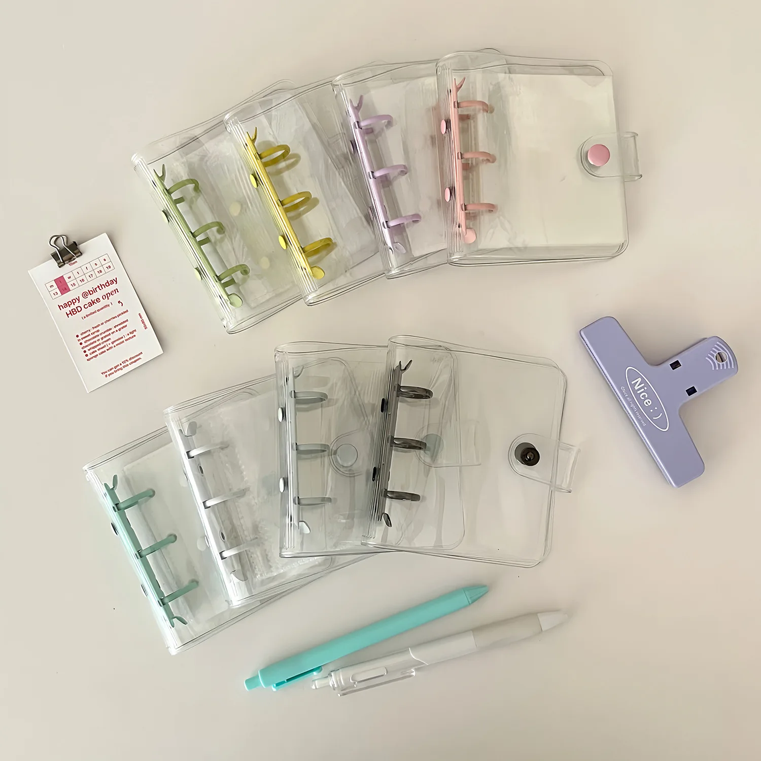 Large Size Transparent PVC Card Holder Loose Leaf Mini 3 Ring Budget Binder  with Cash Envelopes| Alibaba.com