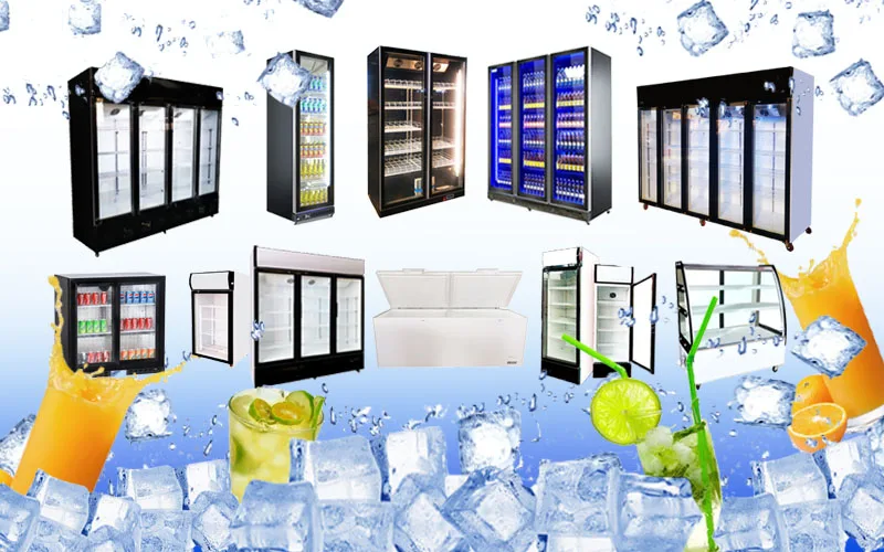 Upright Refrigerator Freezer Auto Defrost Commercial Freezer Display