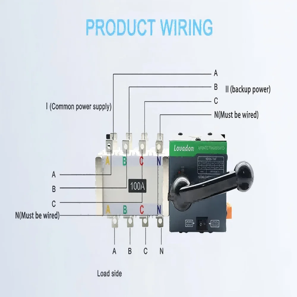 Automatic ChangeOver Manual Switch Ats Three Phase Motor Type  Automatic Transfer Switch 4 Pole 100 Amps Industrial  220v