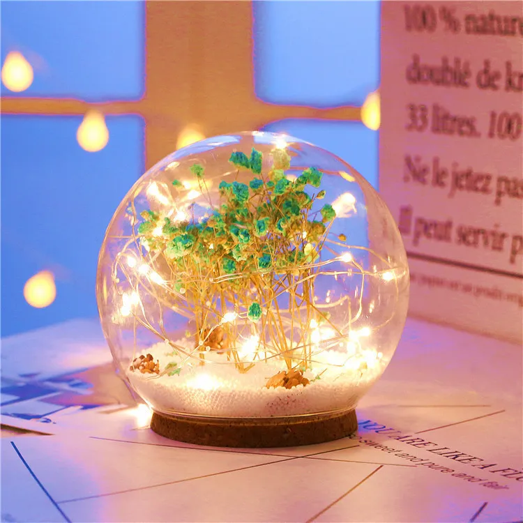 Flamingo Custom Mini Round Colorful USB Charging Xmas Snow Globe Lover Couple Valentines Day Led Night Light