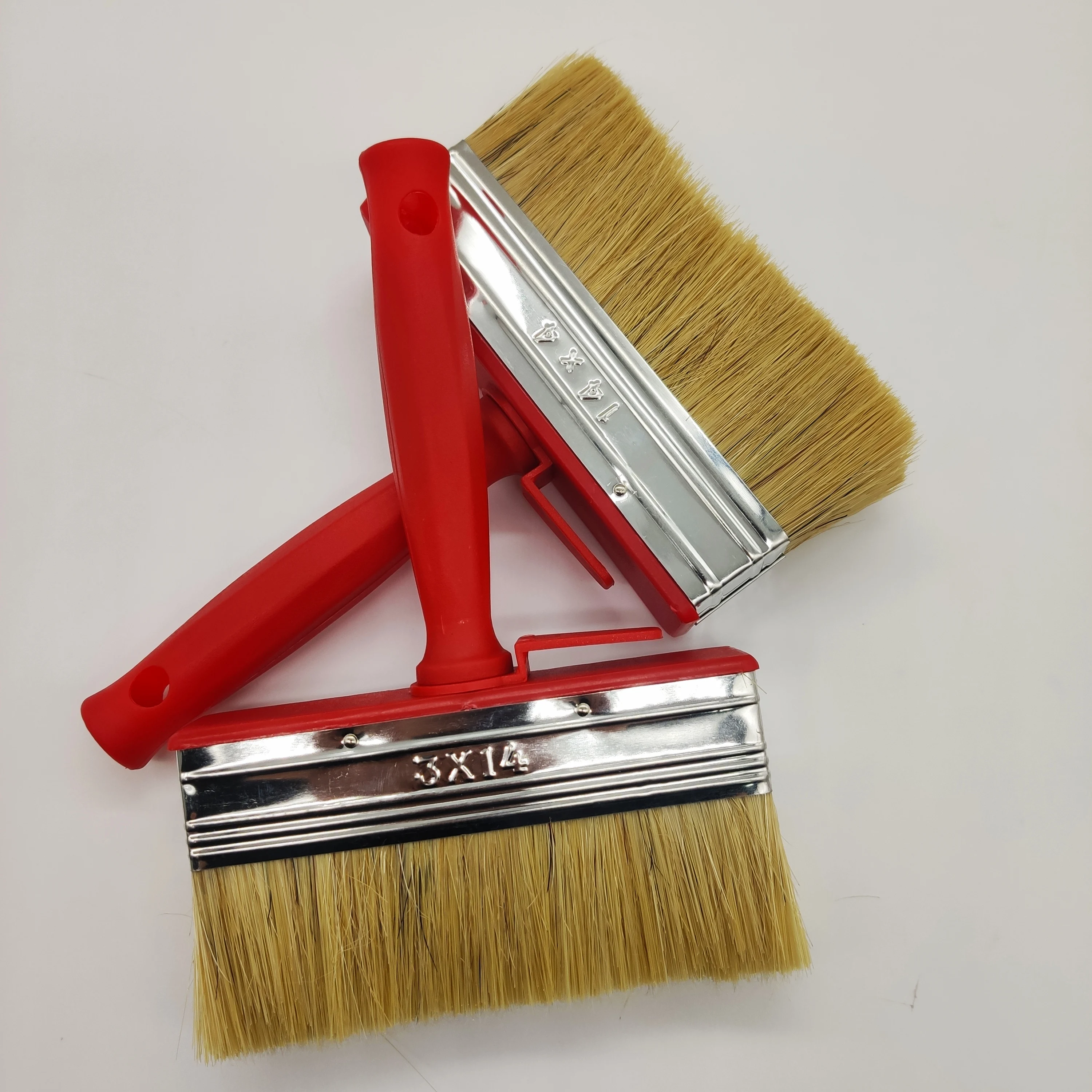 China manufacturers plastic handle natural boar bristle small brush painting brush
