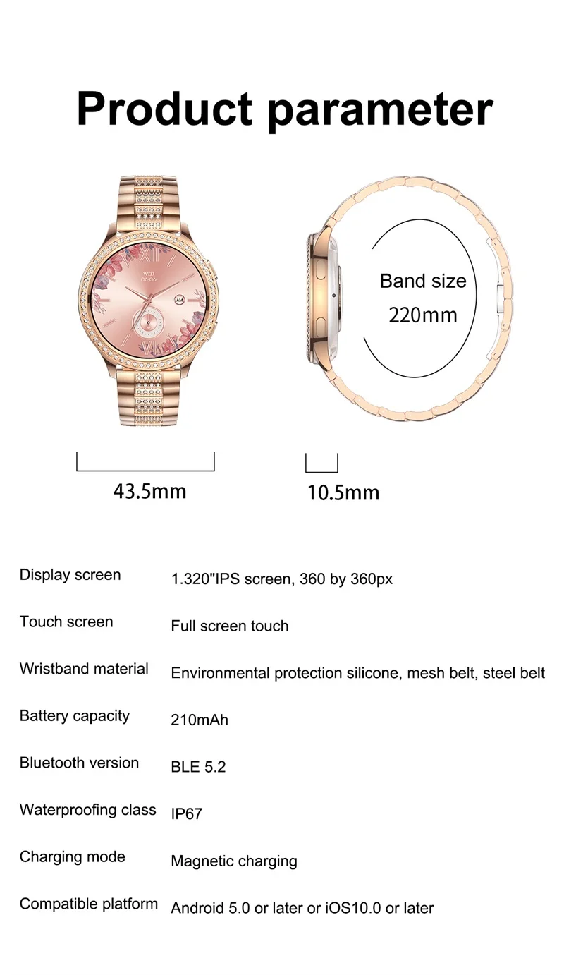 AK53 Luxury Smart Watch for Women Ladies Diamond Bezel Metal Sport Waterproof BT Call Smart Watch with Fitness Tracker and Health Monitor (19).jpg