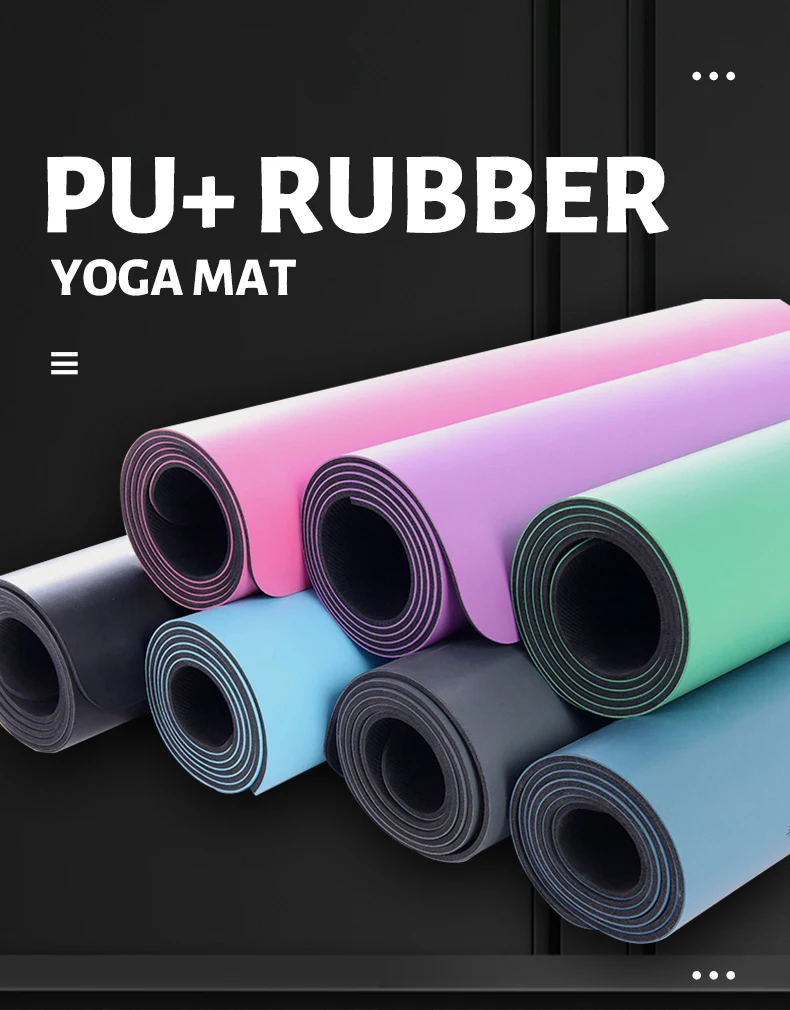 Hot Sale Ecofriendly Non Slip Pu Rubber Yoga Mat Design Customized Your Own Logo Printed Durable