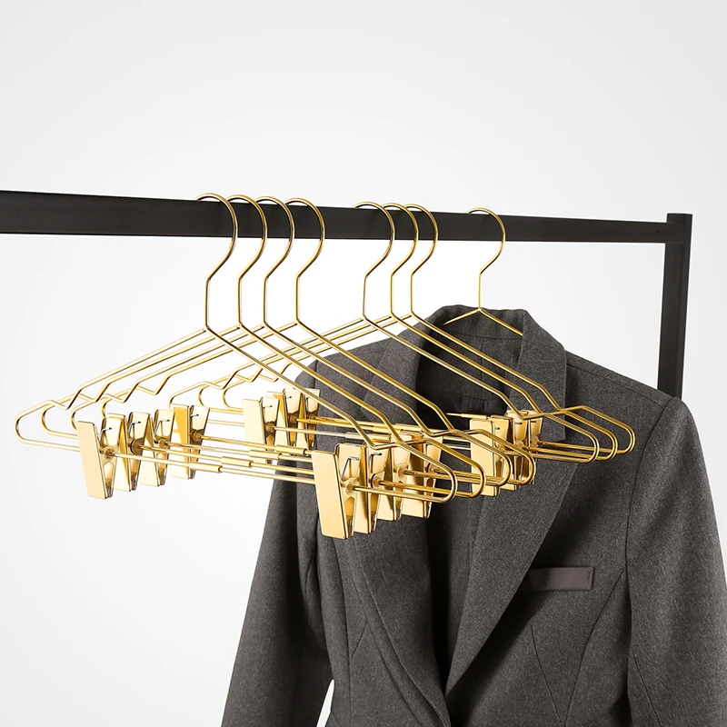 Appendiabiti Con Clip Per Pantaloni - In Ferro, Design Salvaspazio, Per Organizzazione Armadio
