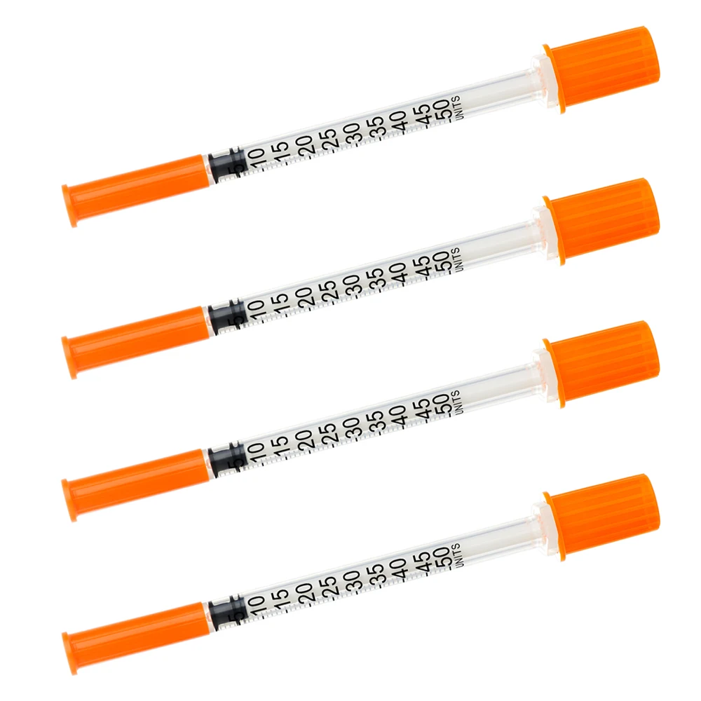 Free Sample 0.5ml 1ml Disposable Orange Cap Insulin Syringe with Needle