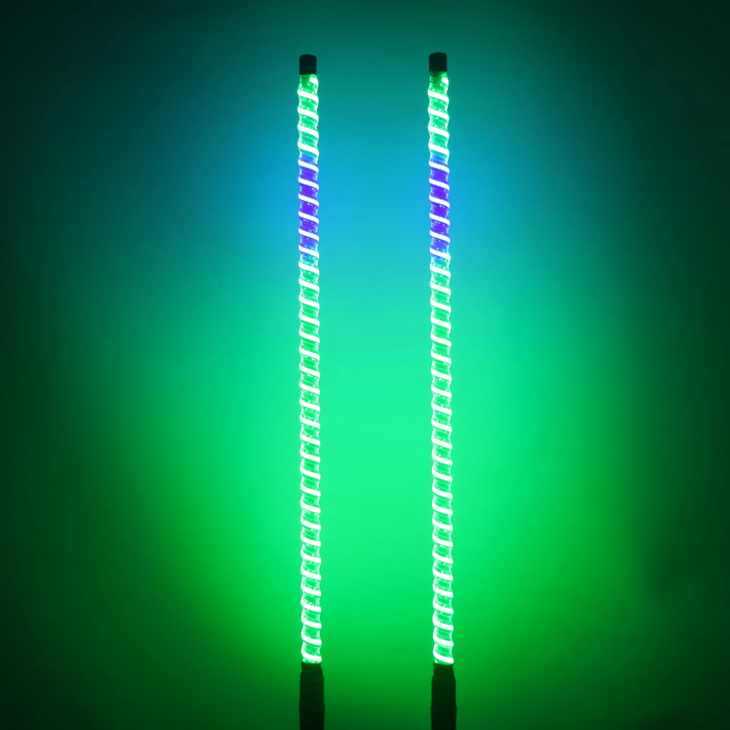 2PCS 2FT COB LED Whip Light Brighter Whip Antenna Light Brake/Turn/Reverse for SXS