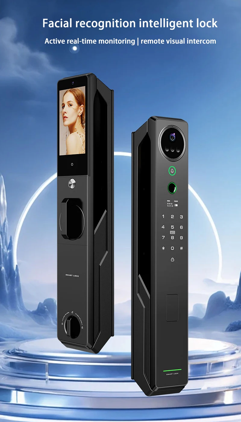Heavyweight intelligent facial recognition lock Tuya Smart visual intercom