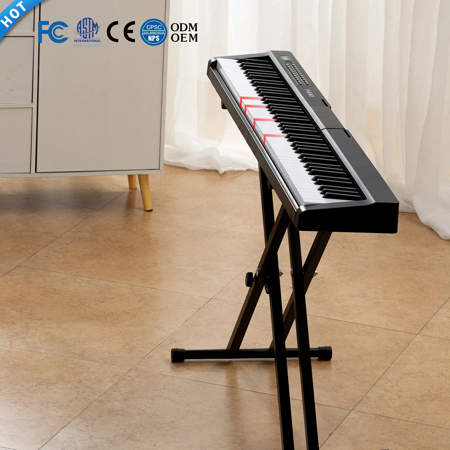 88 Keys Light Under the Key Digital Piano Music Keyboard Digital Keyboard Teclados Synthesizer with MIDI and Touch Response
