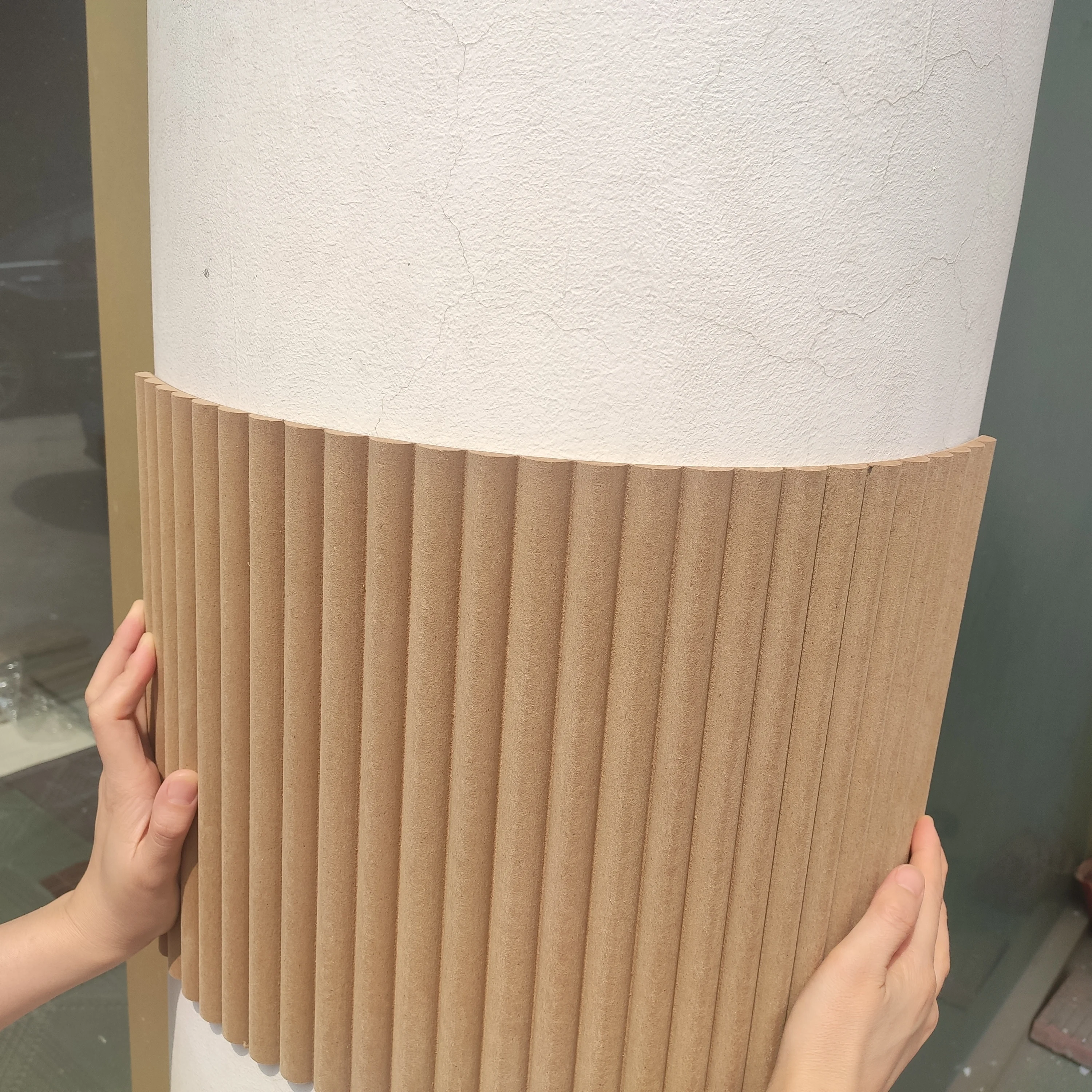 Veneer Faced Flexible Textured Curved MDF Panel for Wall Decoration and Round Furniture