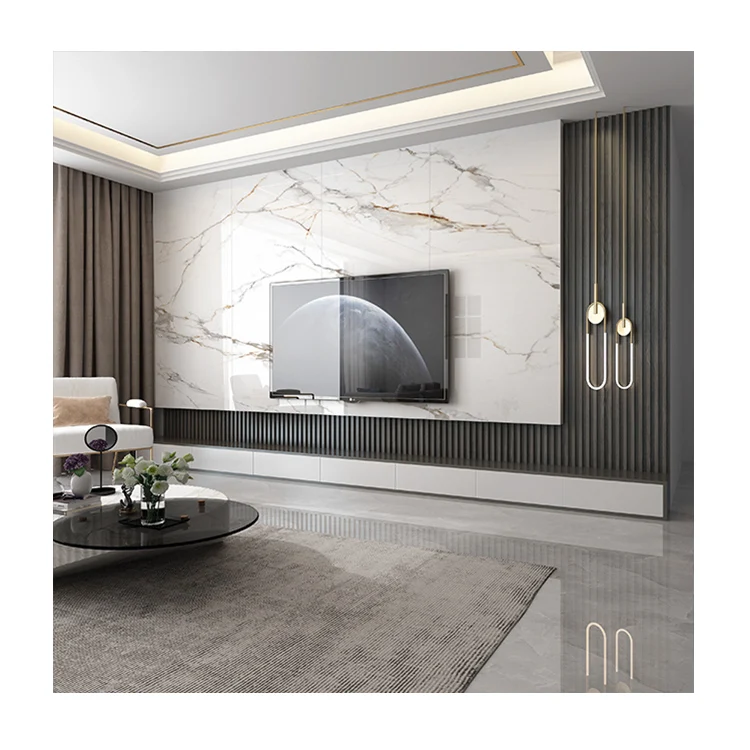 Light Luxury Tv Background Wall Tile Wainscoting Living Room Modern Simple  European Marble Slab - Buy Wall Decorativ Panel Indoor,Interior Wall  Panel,Artificial Stone Sheet Product on 
