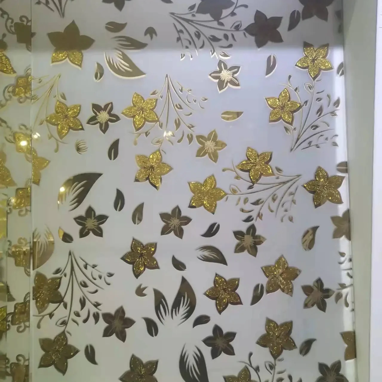 Titanium Ice Flower Glass Decorative Design Frosted Deep Acid Etched Glass Used on Doors/Windows/Shower Partition
