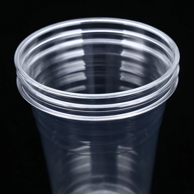 Disposable PET Plastic Cup with Flat Lids Custom Printing Cups For Iced Coffee, Smoothie, Juice, Soda, Cocktail Glasses supplier