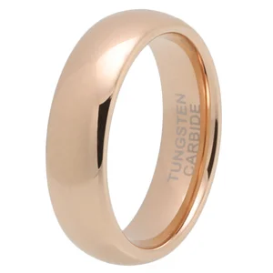 Coolstyle Jewelry Wholesale 6mm Rose Gold Plated Tungsten Carbide Finger Ring for Men Women Fashion Engagement Wedding Band