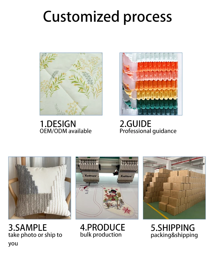 Queeneo Custom Pillow Embroidery Xmas Hoho Tassel Christmas Pillow