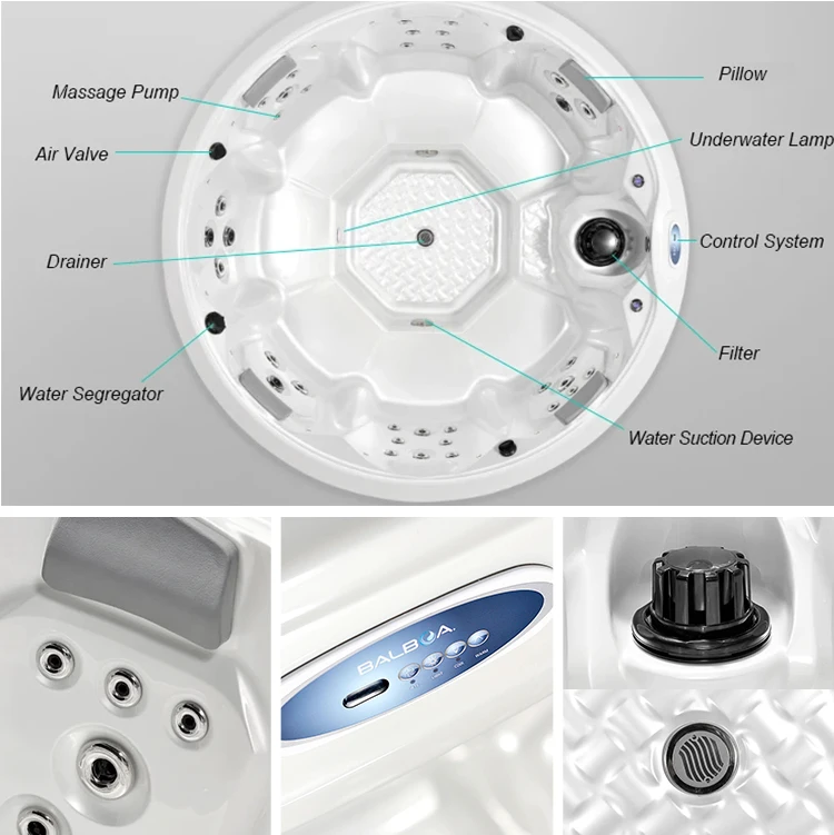 2023 Economical Family Small Spa Garden Leisure Whirlpool With Massage