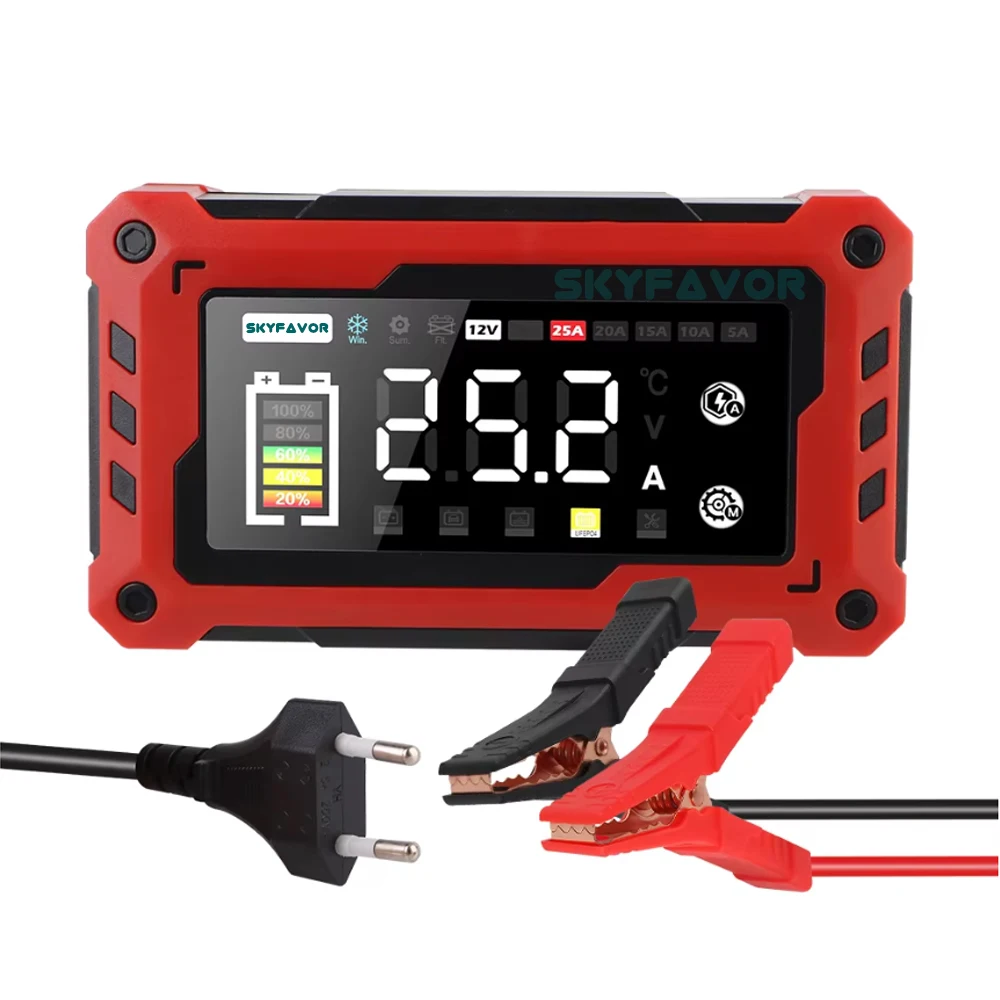Smart mini 12V 24V battery charger 12V 24V 25A 20A 15A 10A 5A Adjustable current high power lead acid lifepo4 battery charger