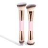 Brocha de maquillaje de doble punta-rosa-dos piezas