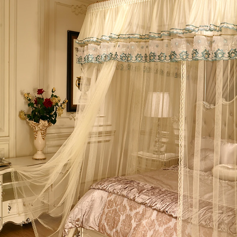 Palace Style Mosquito Net Supplier Drawstring Guide Rail Princess Mosquito Net