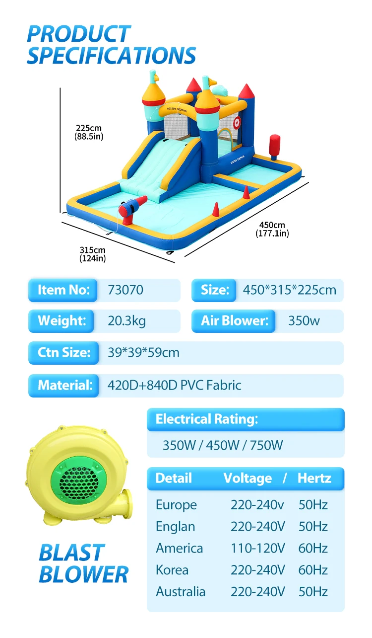 Cheap Outdoor Toys Kids Entertainment Jumping Waterslide Bounce House Inflatables Blow Up Water