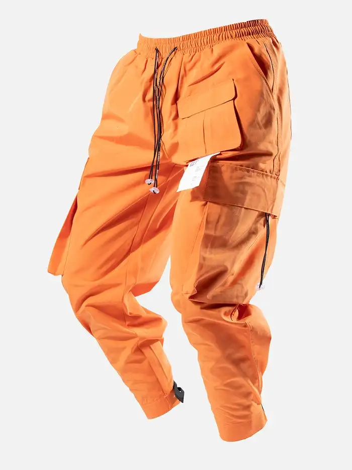 Neon Orange 3D Pocket Cargo Pants
