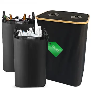150L Returnable Bottle Bin Incl. XXL Carry Bag for Collecting Empties and Glass Waste Storage for Deposit Bottles