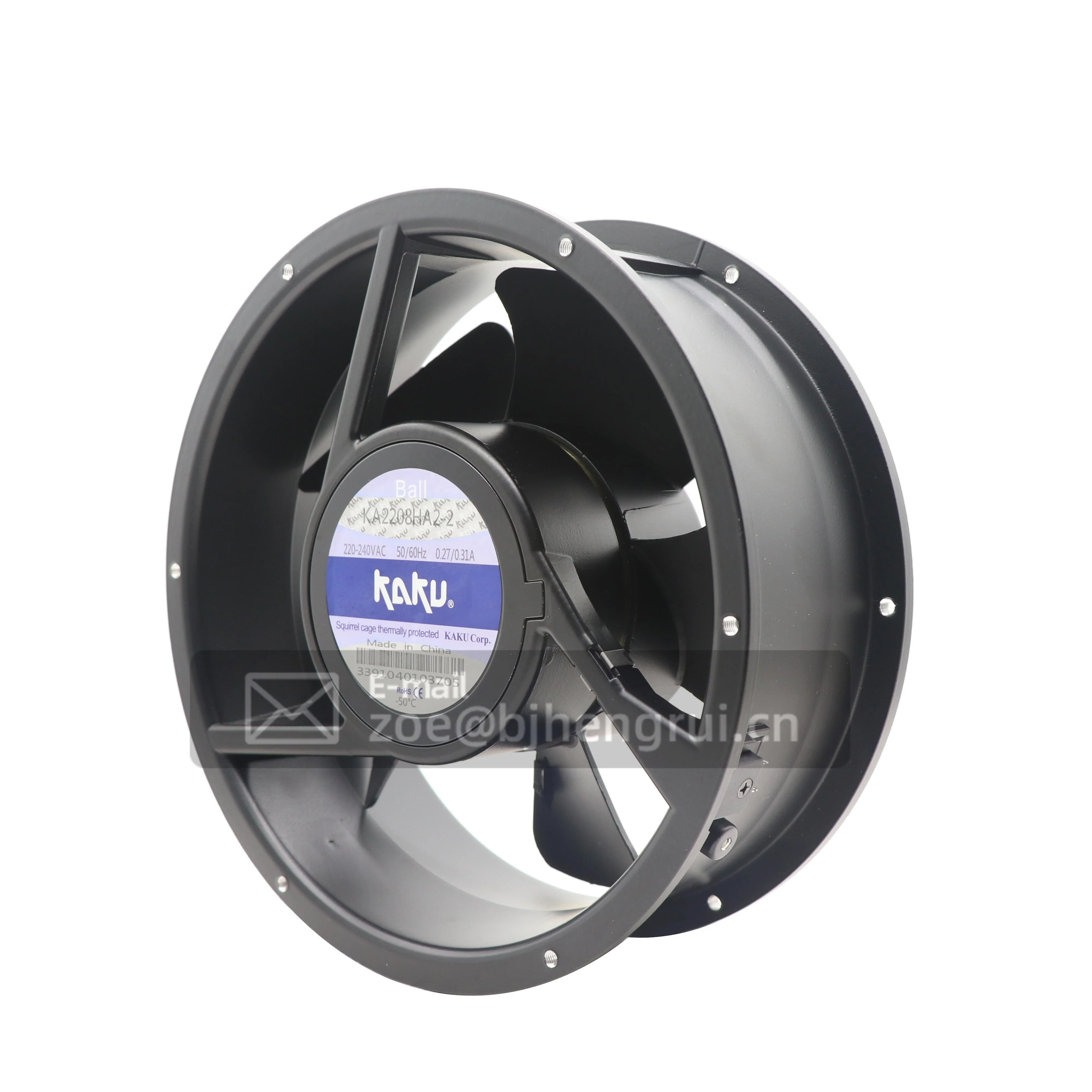 KAKU KA2208HA2-2 220V Axial Cooling Fan, 296 CFM, Ball Bearing