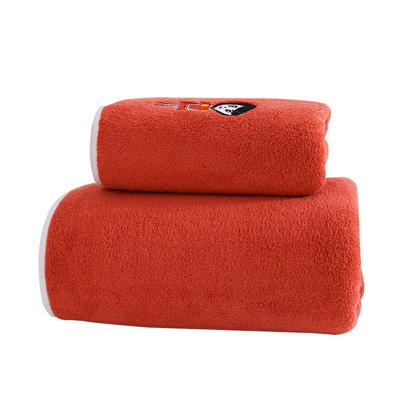 Полотенце с логотипом на заказ, полотенце из кораллового бархата для мужчин и женщин, мягкое впитывающее полотенце для мытья лица, доступно для отеля-оранжевое