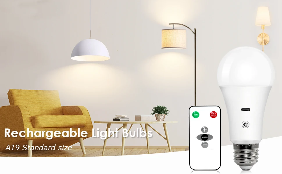 7w Intelligent Led Rechargeable Bulb With Remote Control For Power