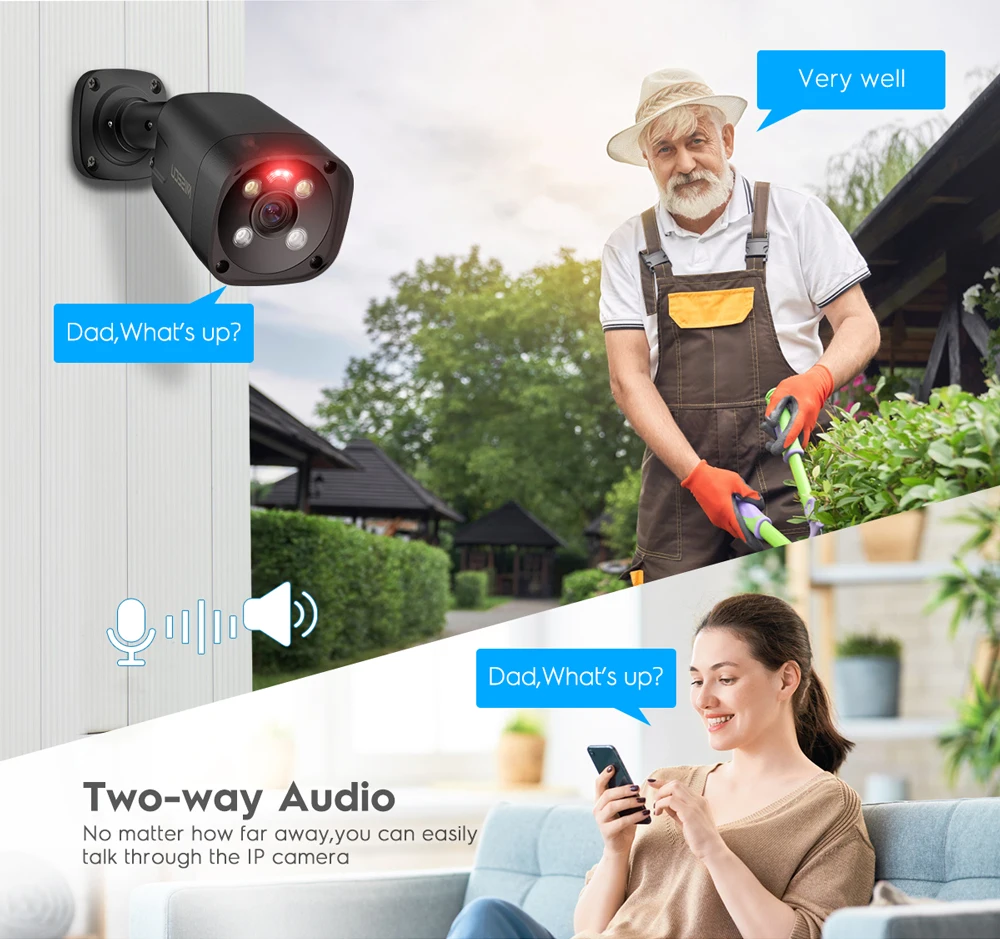 Bidirectional wired RJ45 IP Camera, allows listening and speaking