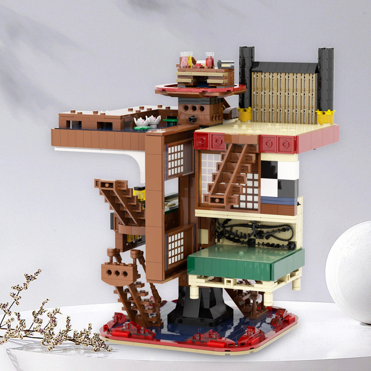 MOC1212 Creative Series DemonSlayeres Anime Infinity Castle 1888 Pcs Bricks Action Model Particles Building Blocks Kids Gift Toy