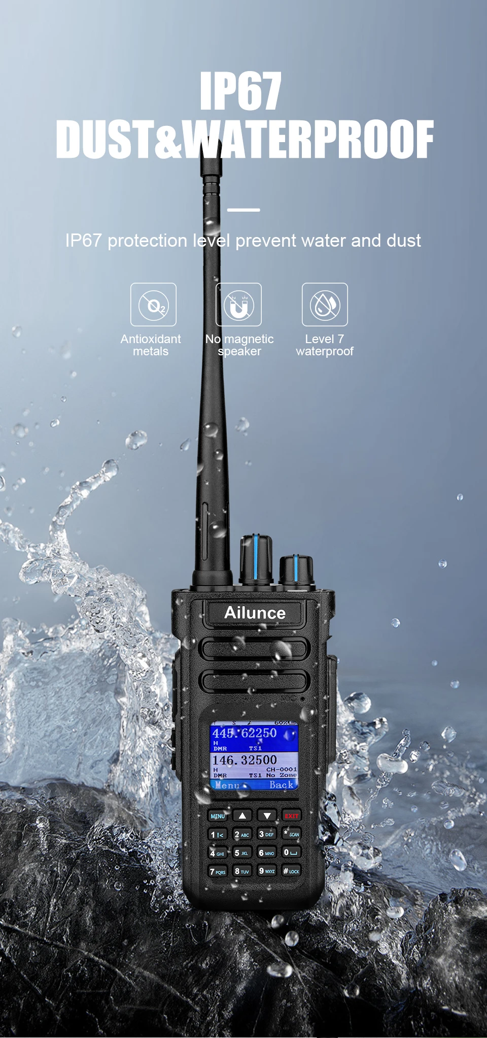 Ailunce Hd1 Dual Band 10w Ip67 Waterproof Scanner Ham Radio ...