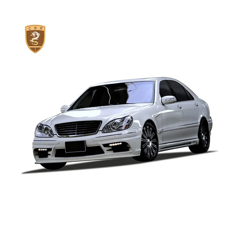WD Style Fiberglass Bodykit For Mercedes Benz S Class W220 2005-2008 Front Bumper Side Skirts