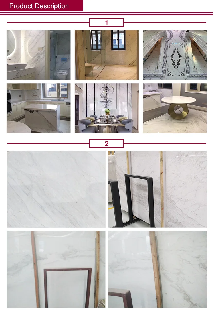 TV Background Wall Bathroom Staircase Flooring Marble High Quality Volakas White Marble Polished Surface Finishing Marble