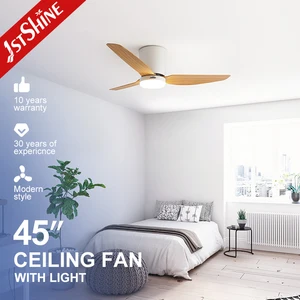 1stshine LED Ceiling Fan OEM Plastic Blades Smart App Control Flush Mounted 45 Inches Ceiling Fan Light
