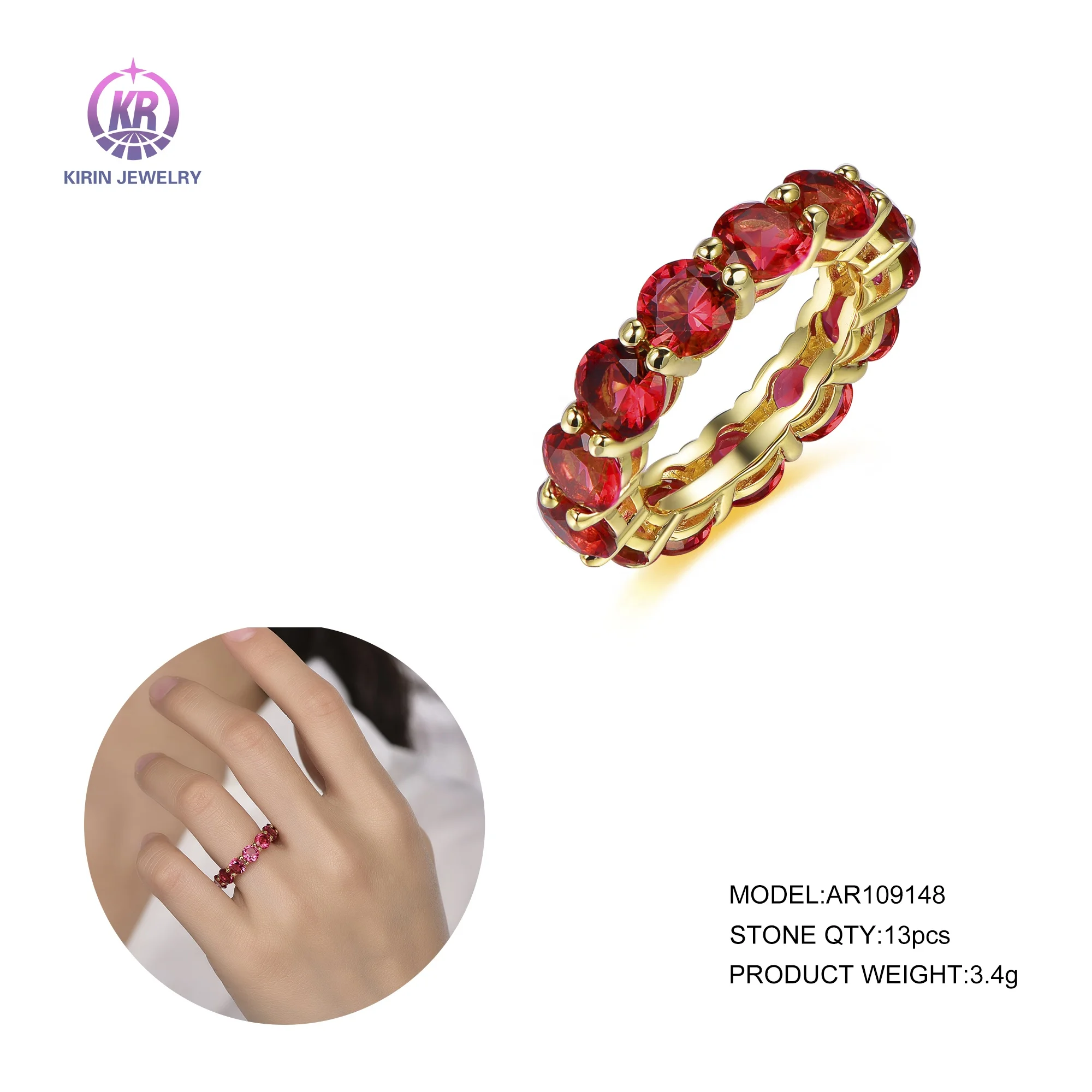 red corundum diamond ring 18k gold textured gold ring wedding ring for ladies