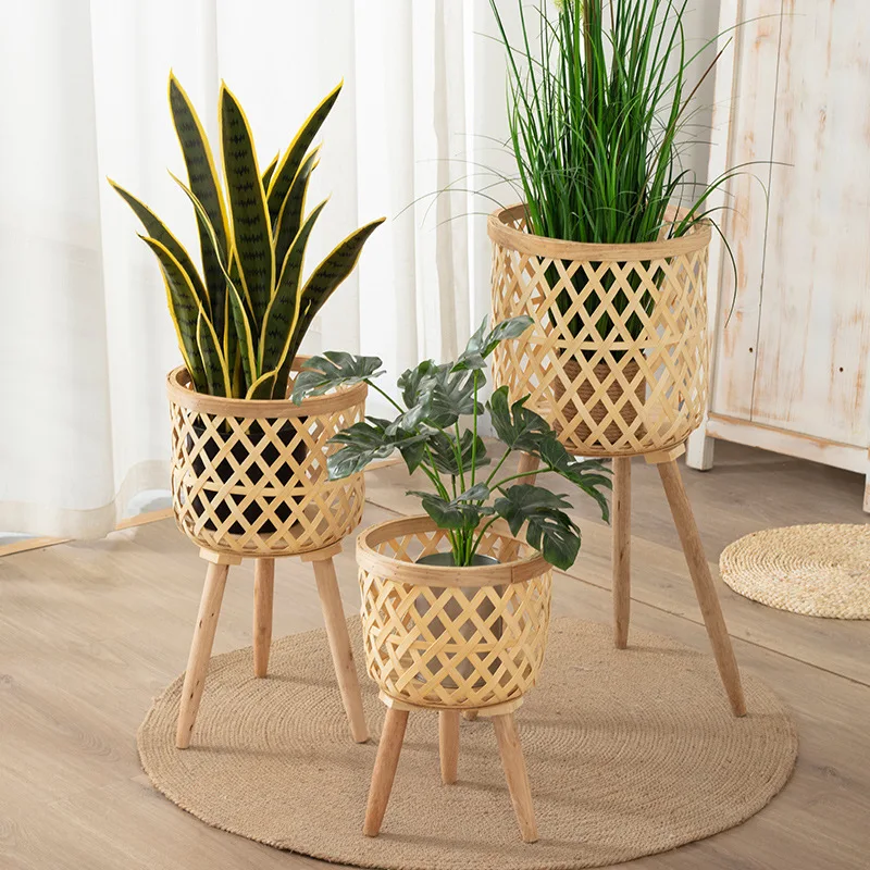 Plant Pot Home Cheap Artificial Indoor Rattan Wood Garden Wholesale