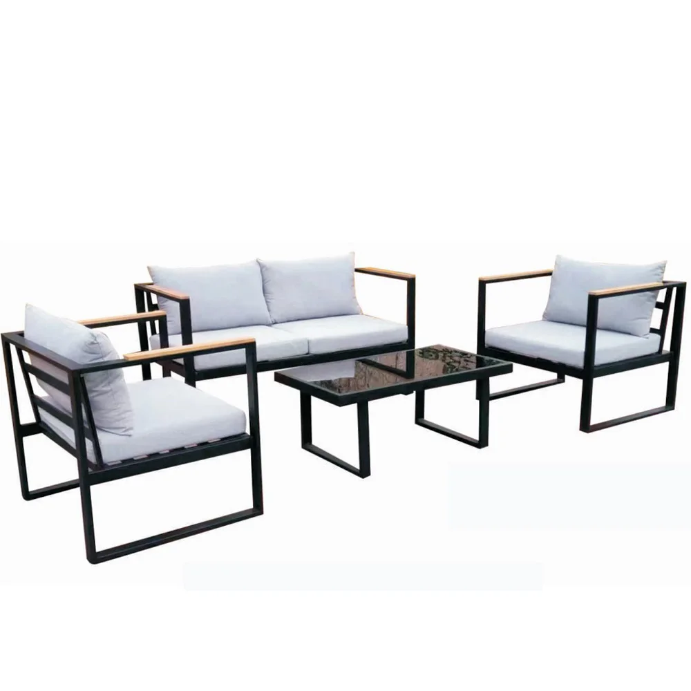 4pcs Aluminum Restaurant Conversation Set Luxury Garden Furniture