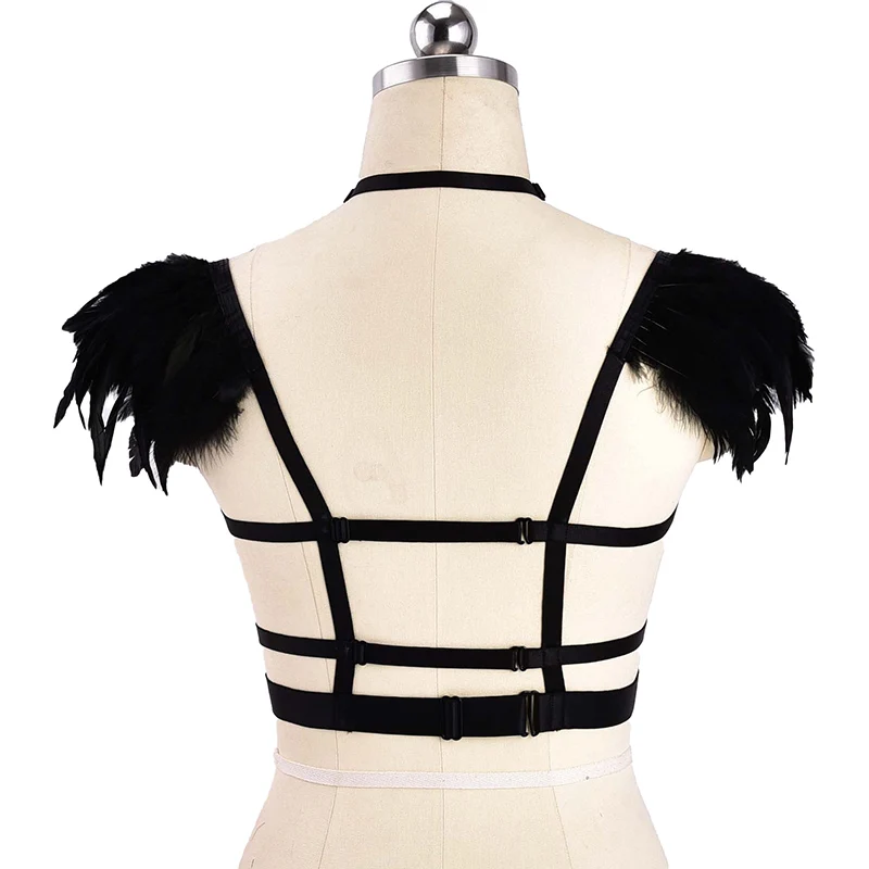 Free Size Woman Ballroom Dance Feather Bodysuit Breathable Sexy Adult Roleplay Costumes