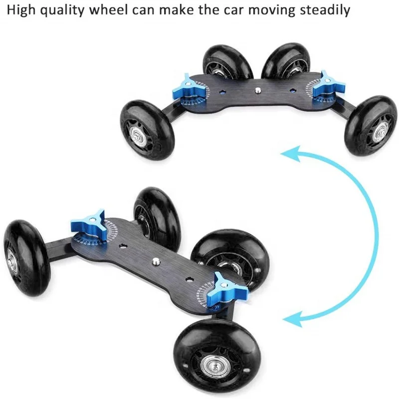 Новая портативная Настольная мини-тележка с 4 колесами для DSLR-камеры видеосъемки DV рельсовая тележка